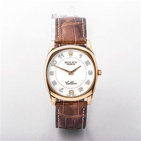 rolex cellini leather strap|rolex leather strap with clasp.